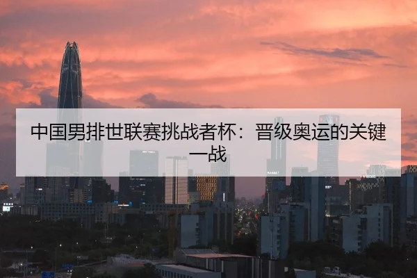 中国男排世联赛挑战者杯：晋级奥运的关键一战